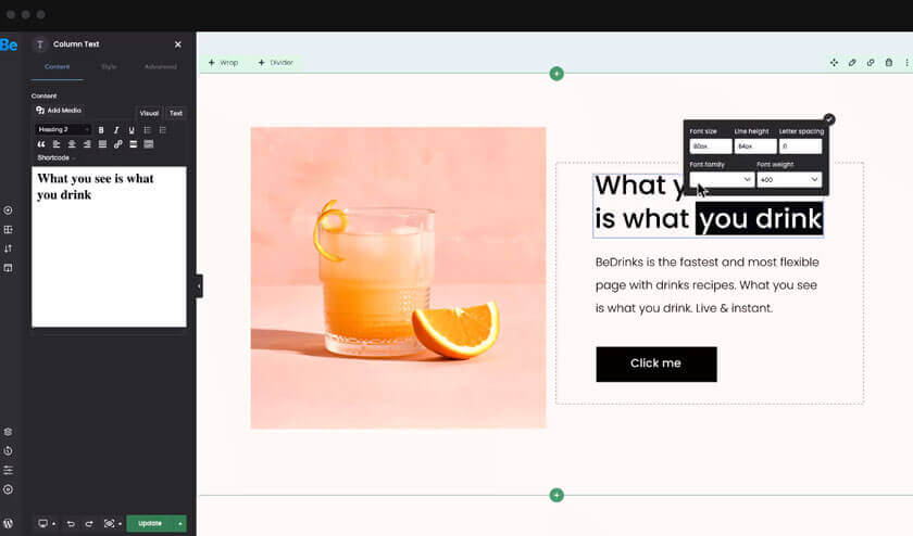 BeTheme BeBuilder voorbeeld BeTheme BeBuilder voorbeeld