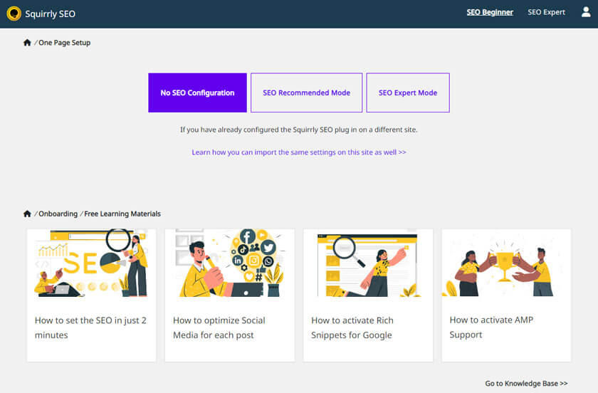 Squirrly SEO Page Setup