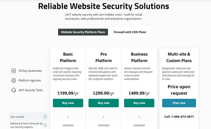 Sucuri Security prijzen