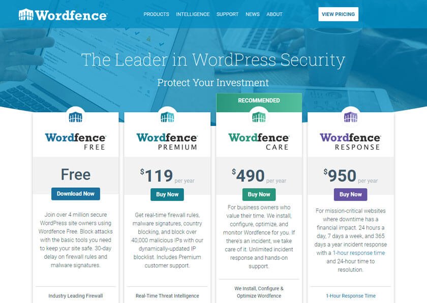 Wordfence Security Prijzen