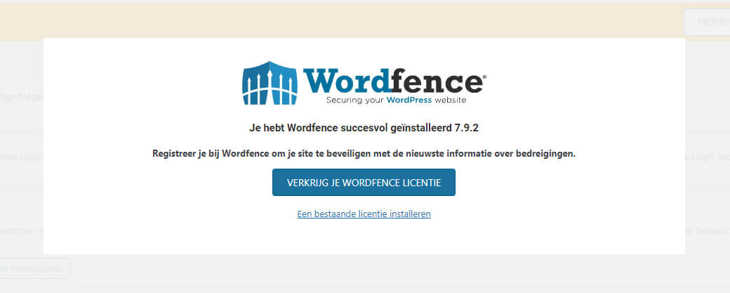 Wordfence Security welkom